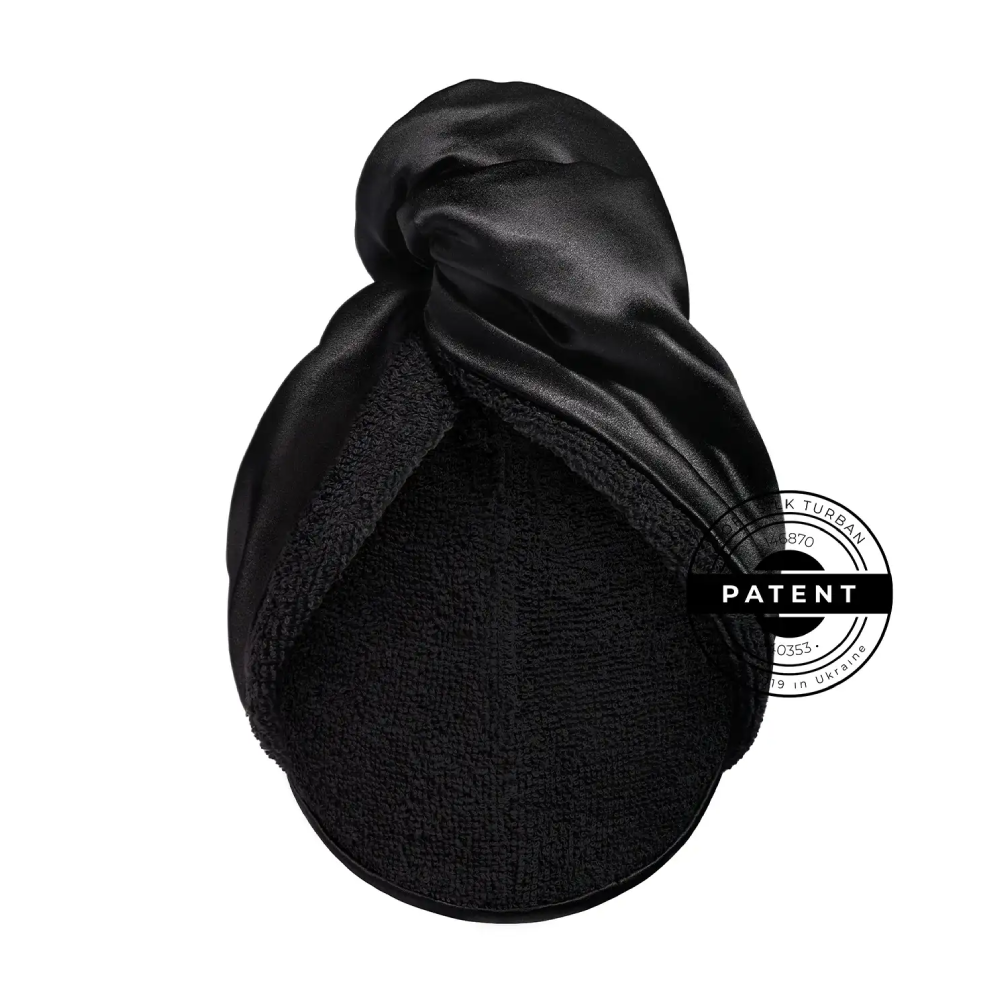 MON MOU Soft Silk Turban Black - Двосторонній рушник-тюрбан для делікатного сушіння волосся (чорний) MON MOU Soft Silk Turban Black - Двосторонній рушник-тюрбан для делікатного сушіння волосся (чорний)
